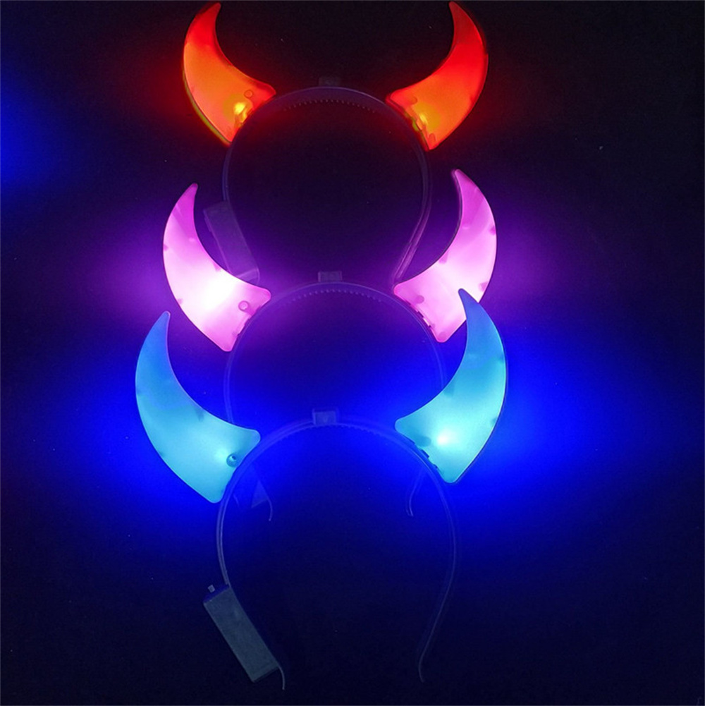 Musical Instrument Gong - Bando Led tanduk setan menyala, hiasan