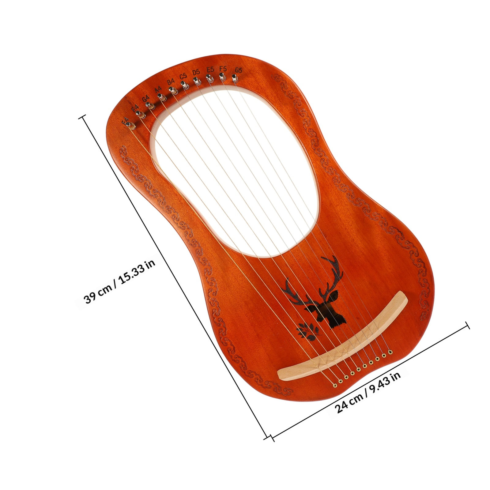 1 Set Harpa Lyre 10 Senar Kayu - Musical Instrument Harp ulasan dan harga