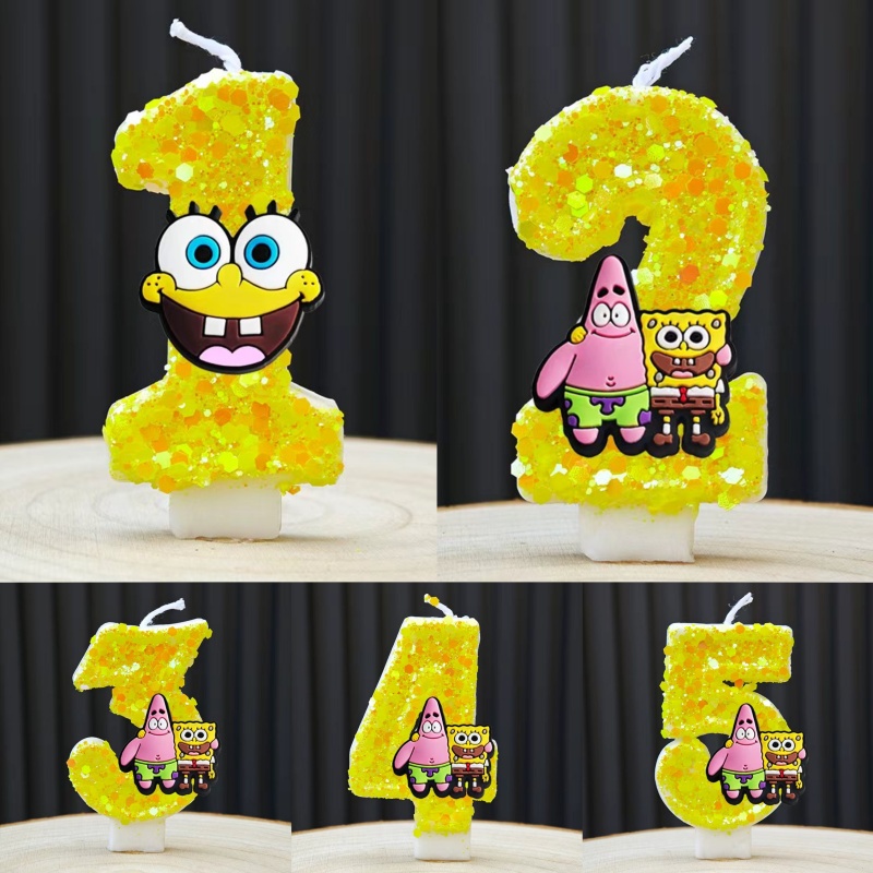 Lilin SpongeBob Lucu Nomor Ani - Musical Instrument Gong ulasan dan harga