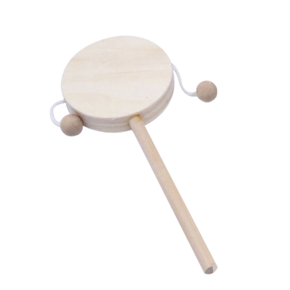 1Set Drum Rattle DIY Kayu Tanp - Musical Instrument Painting ulasan dan harga
