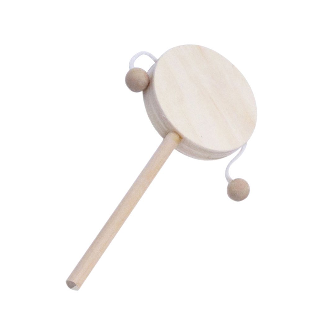 1Set Drum Rattle DIY Kayu Tanp - Musical Instrument Painting ulasan dan harga