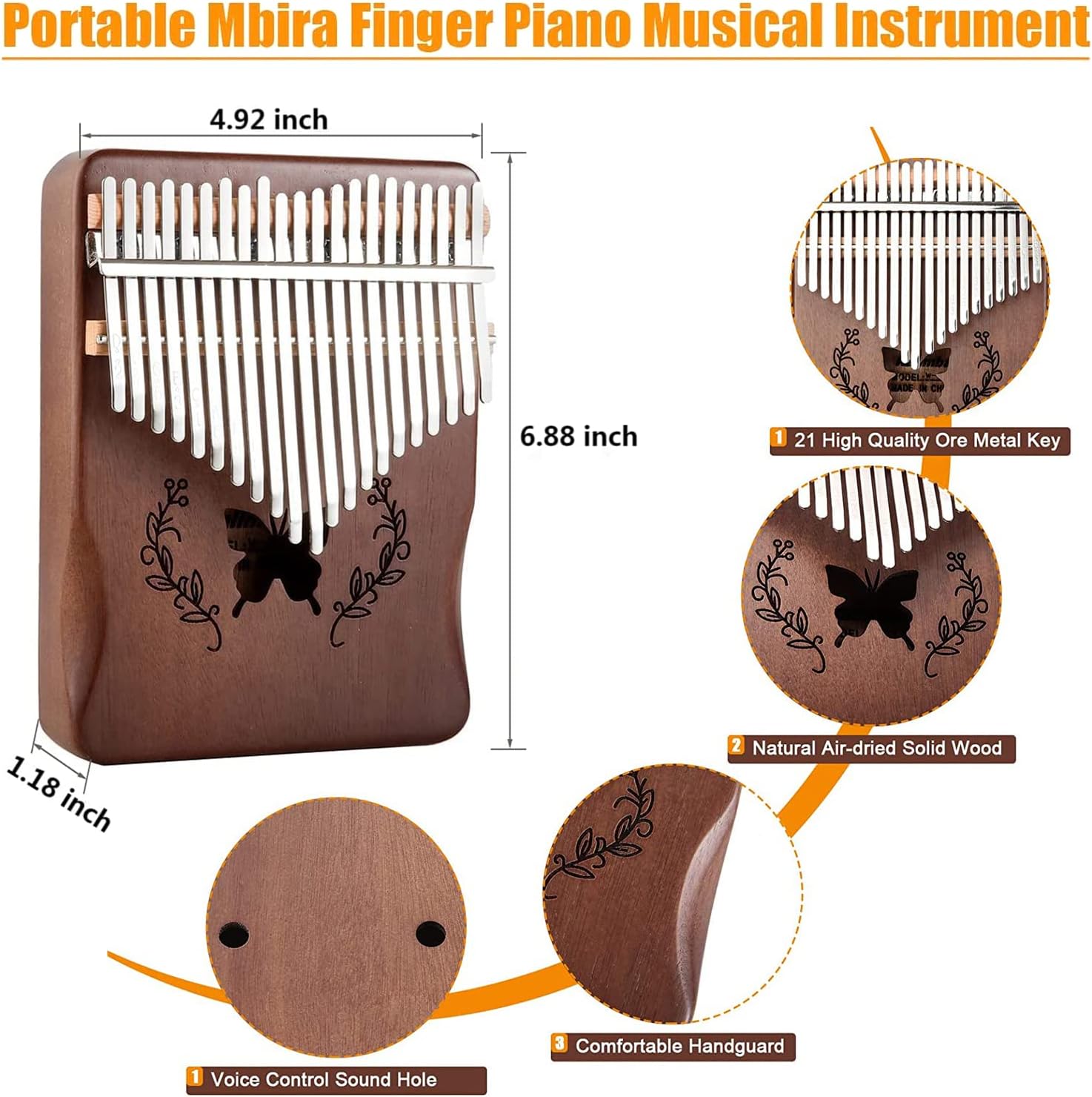 Kalimba 21 Kunci Piano Jempol, - Musical Instrument Kalimba ulasan dan harga