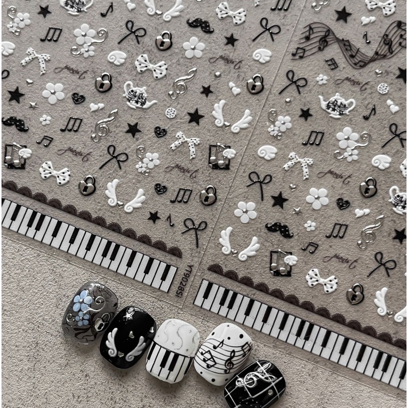 Stiker Kuku Catatan Piano Hita - Musical Instrument Painting ulasan dan harga